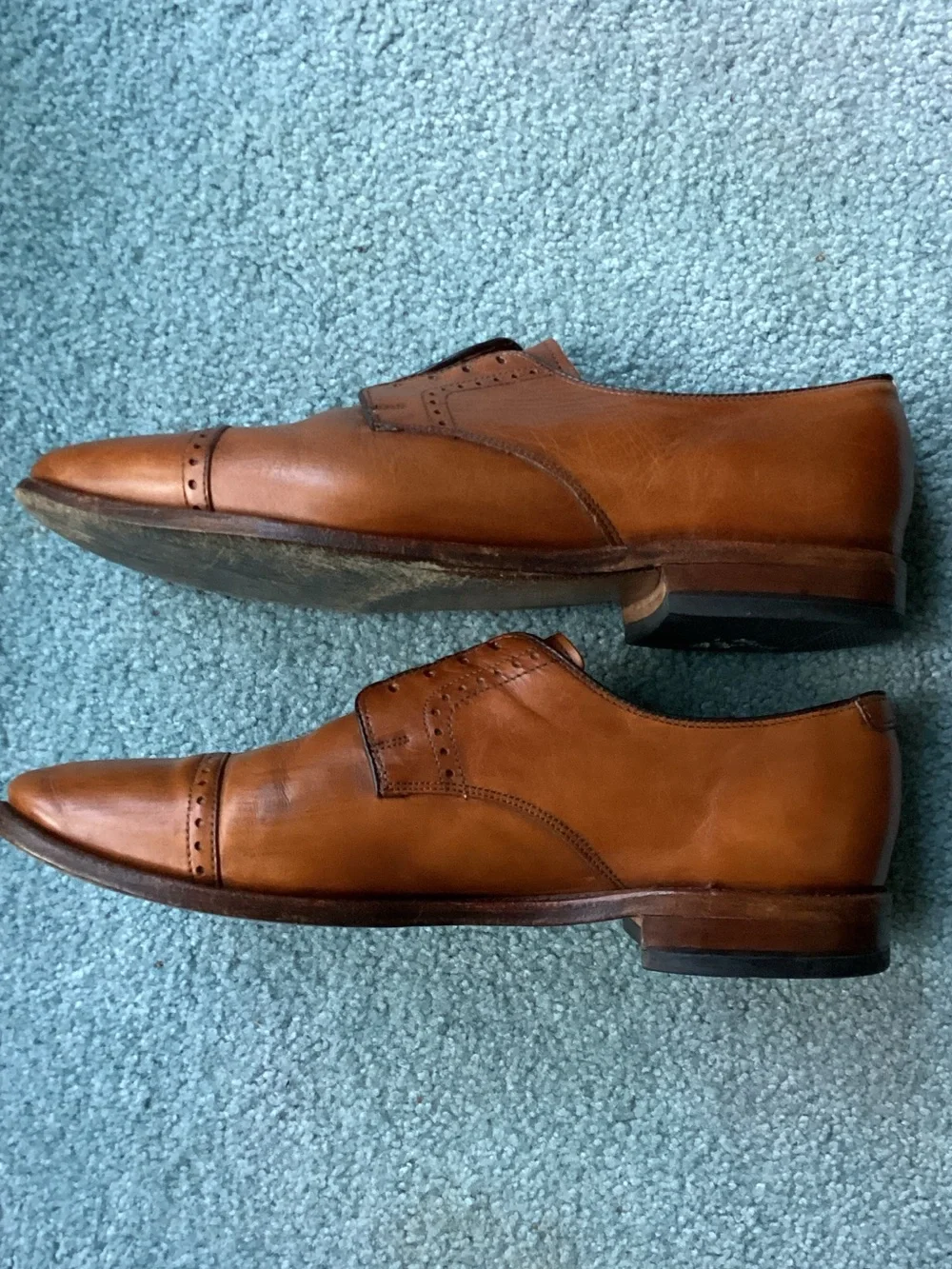 Allen Edmonds Tan Leather Cap-Toe Derbys